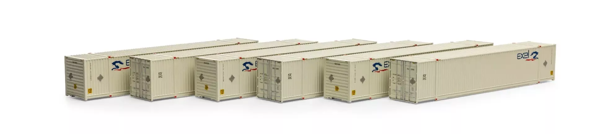 Athearn 28525 HO 53ft CIMC Container Exel 6 Pack