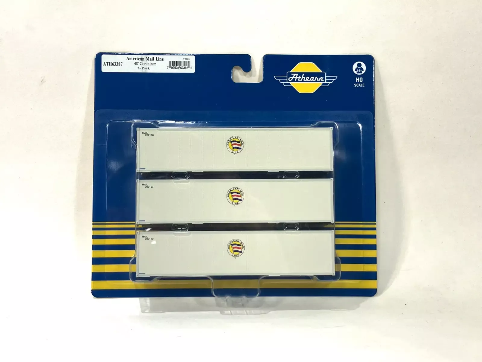 Athearn 63387HO 40' Smooth Side Container - AML (3pcs)