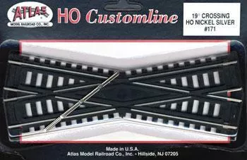 Atlas 171 HO Custom-Line Crossing - Code 100 19-Degree, 6" 15.2cm