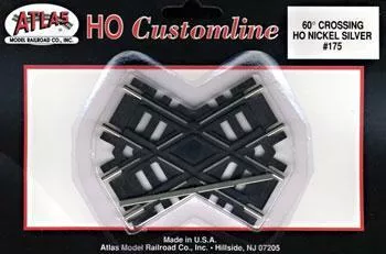 Atlas 175 HO Crossing - Code 100 60-Degrees - 3" 7.6cm, Black Ties