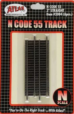 Atlas 2004 N Code 55 Track w/Nickel Rail & Brown Ties Straight