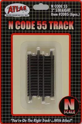 Atlas 2005 N Code 55 Track w/Nickel Rail & Brown Ties Straight