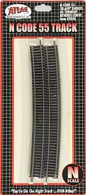 Atlas 2030 N Code 55 Track 30.6" Radius Curve pkg(6)
