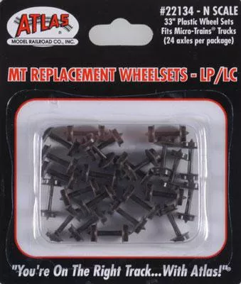 Atlas 22134 N Plastic 33" Low Profile Replacement Wheelsets