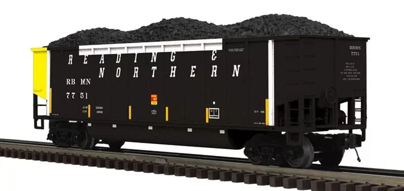 Atlas 3003082-3 READING BLUE MOUNTAIN & NORTHERN RBMN Coalporter Car #7754 Limited PREMIER Silver/Yellow O Scale NEW