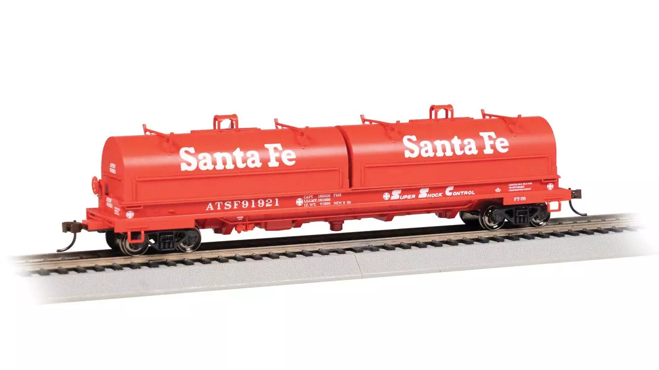 Bachmann 71405 55' Steel Steel Coil Car with Round Hoods - Ready to Run -- Santa Fe #91921 (red) HO Scale