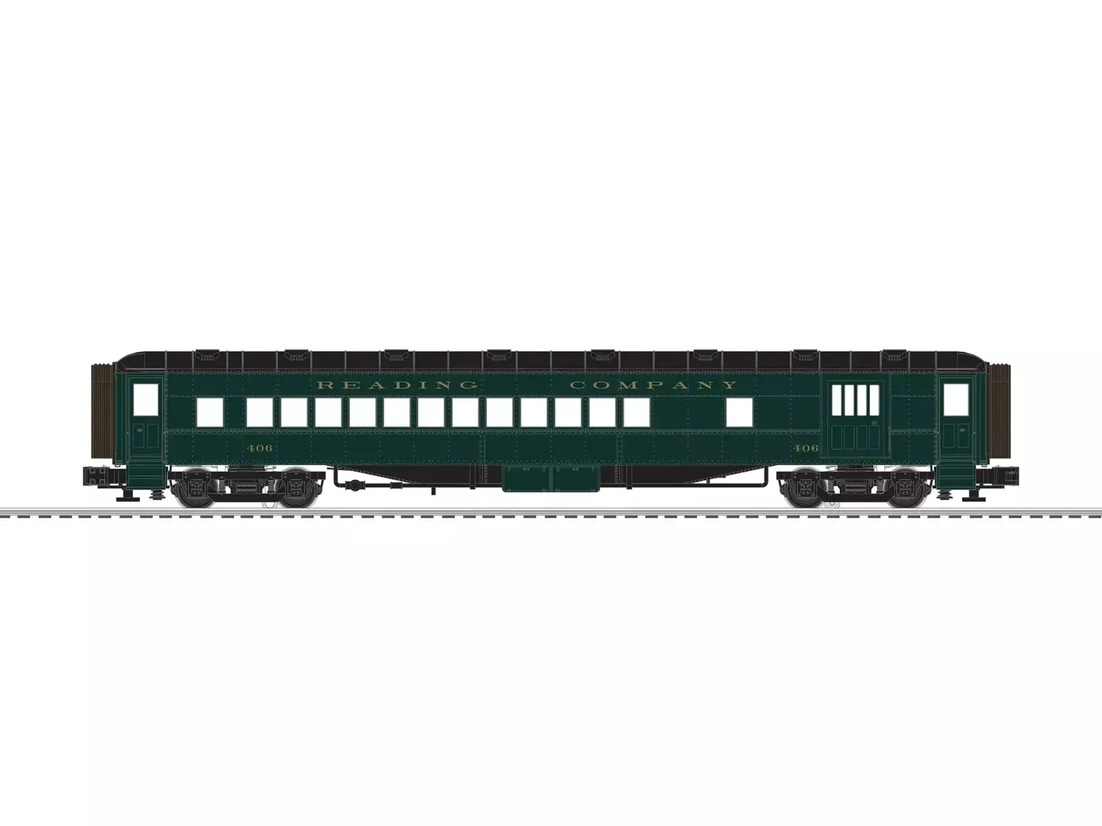Lionel 2627580 O Reading 72' Passenger 2 Pack A (solid green)