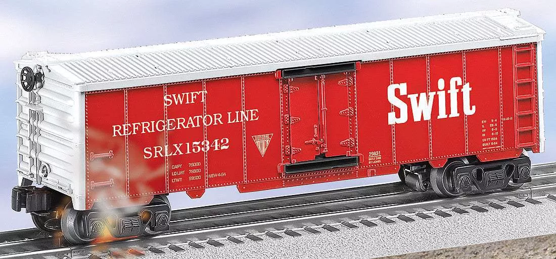 Lionel 6-29831 Swift Conventional Reefer w/ lights ,smoke and sound O SCALE Like New