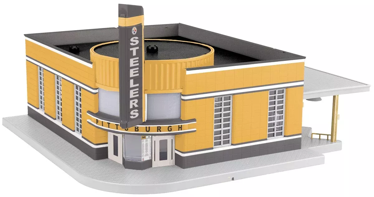 MTH Railking 30-90211 NFL - Pittsburgh Steelers Bus Station O SCALE NEW
