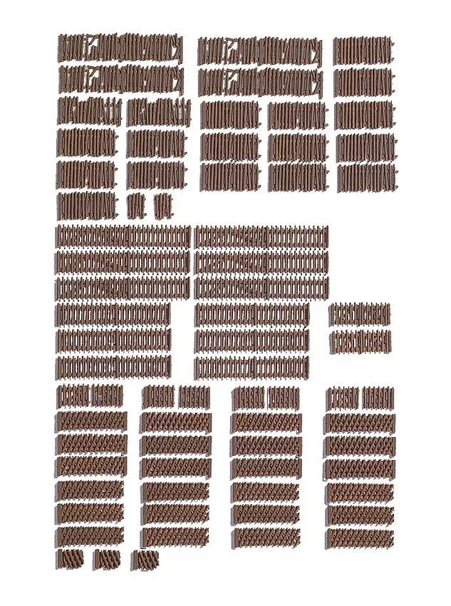 Noch 13096 HO Scale Garden Fences Bulk Pack, 72 Sections