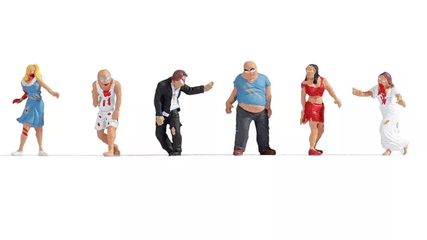 Noch 15800 HO Scale Zombies Figure Set, 6 Pieces