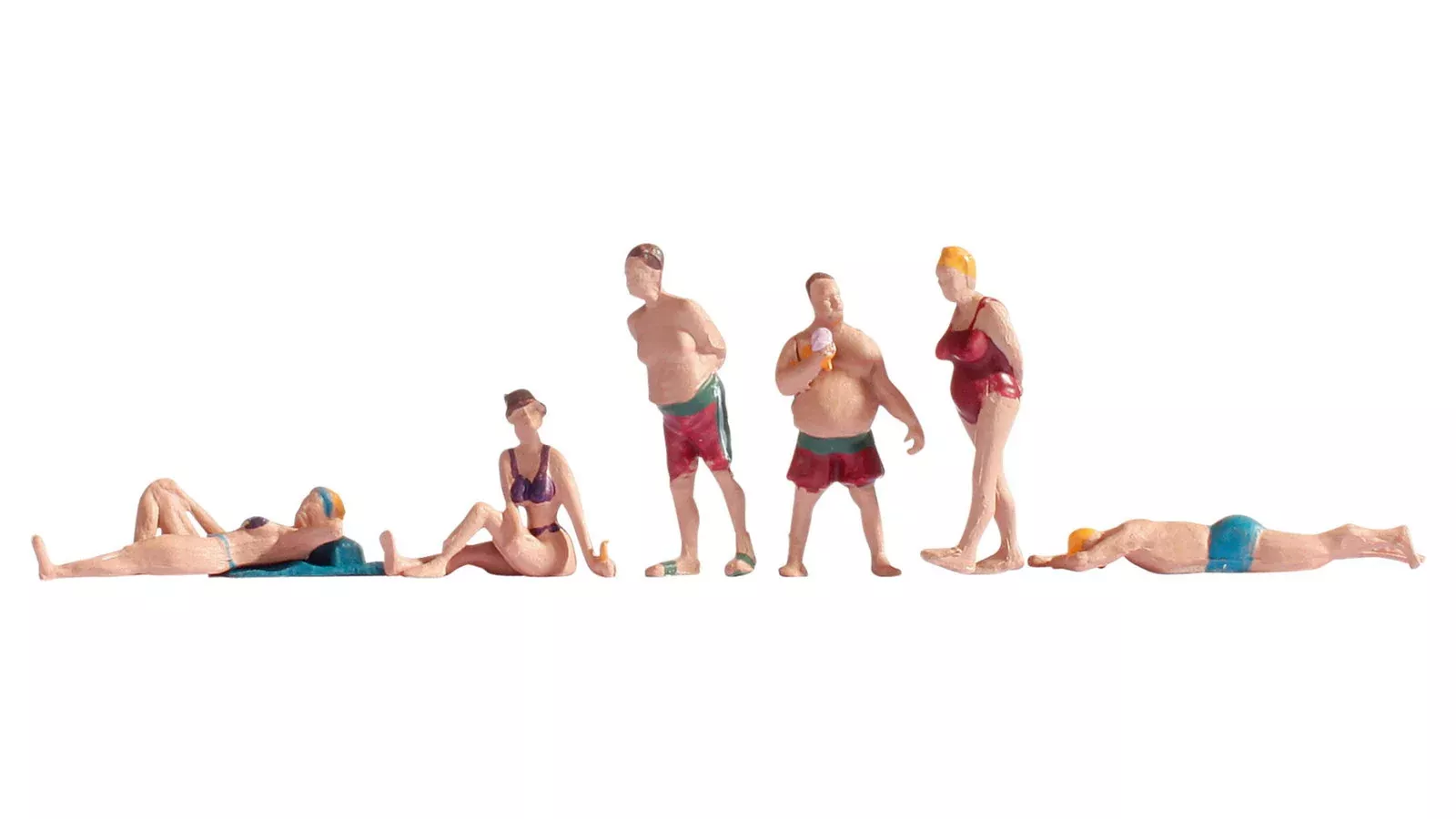 Noch 15841 HO Scale Bathers Figure Set #1, 6 Figures
