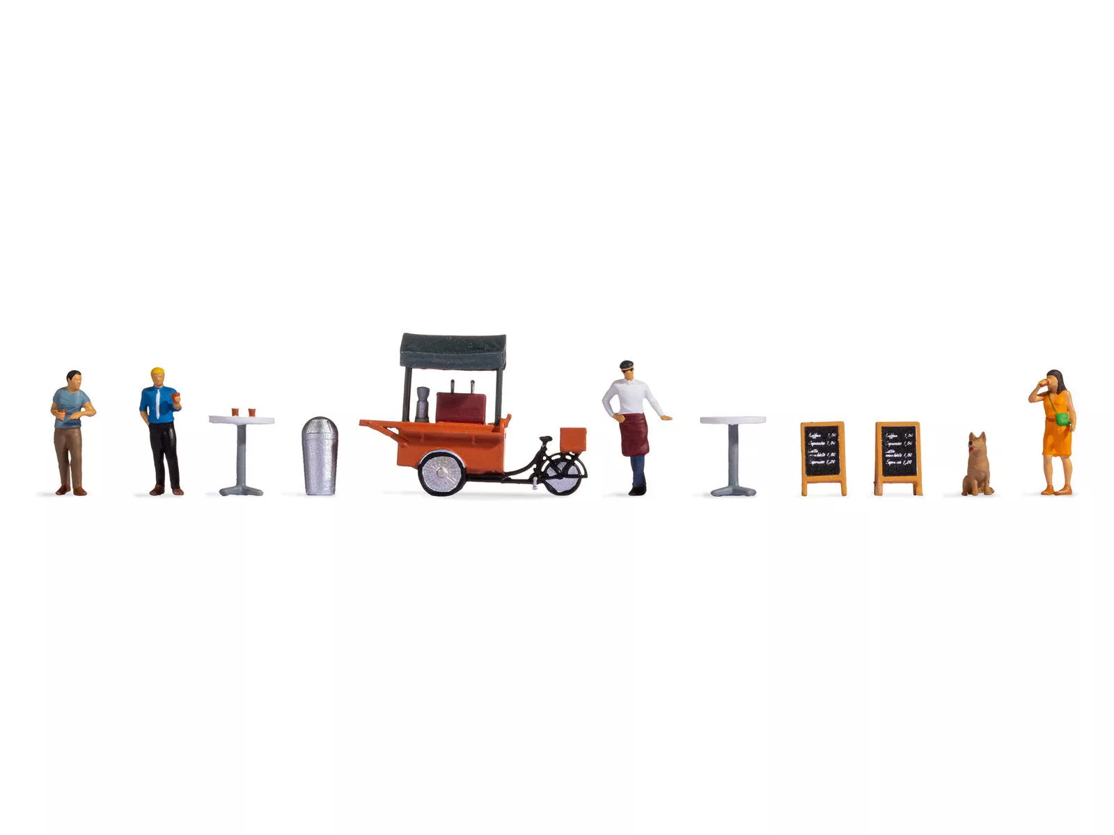 Noch 16230 HO Scale Coffee Stall Themed Figures Set