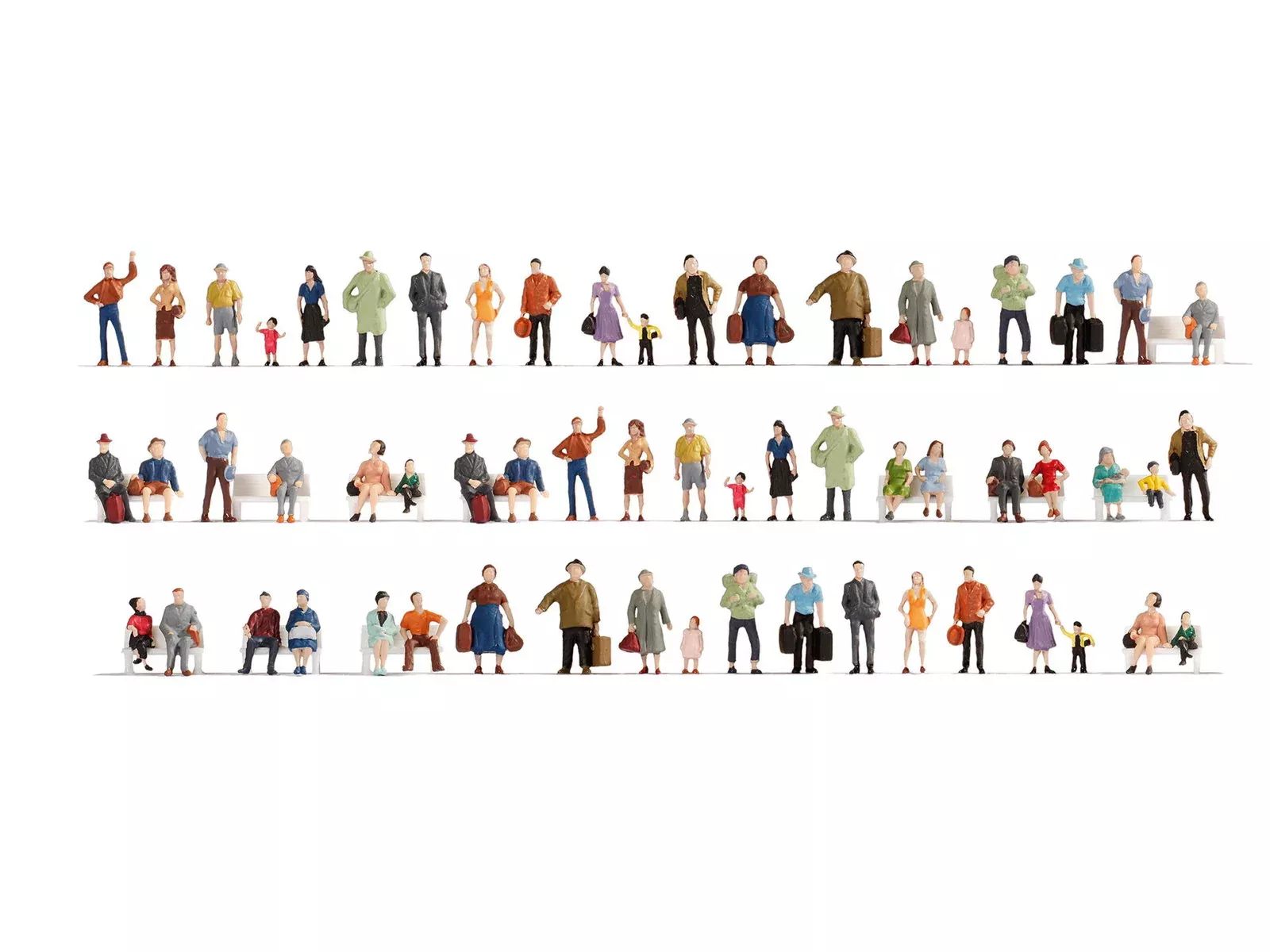 Noch 18401 HO Scale Mega Economy Figure Set, 60-Pack