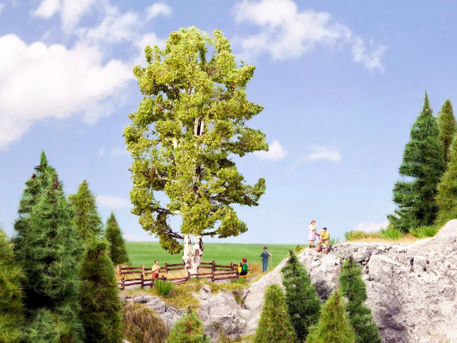 Noch 21641 HO/O Scale PROFI Double-Trunk Birch, 19 cm