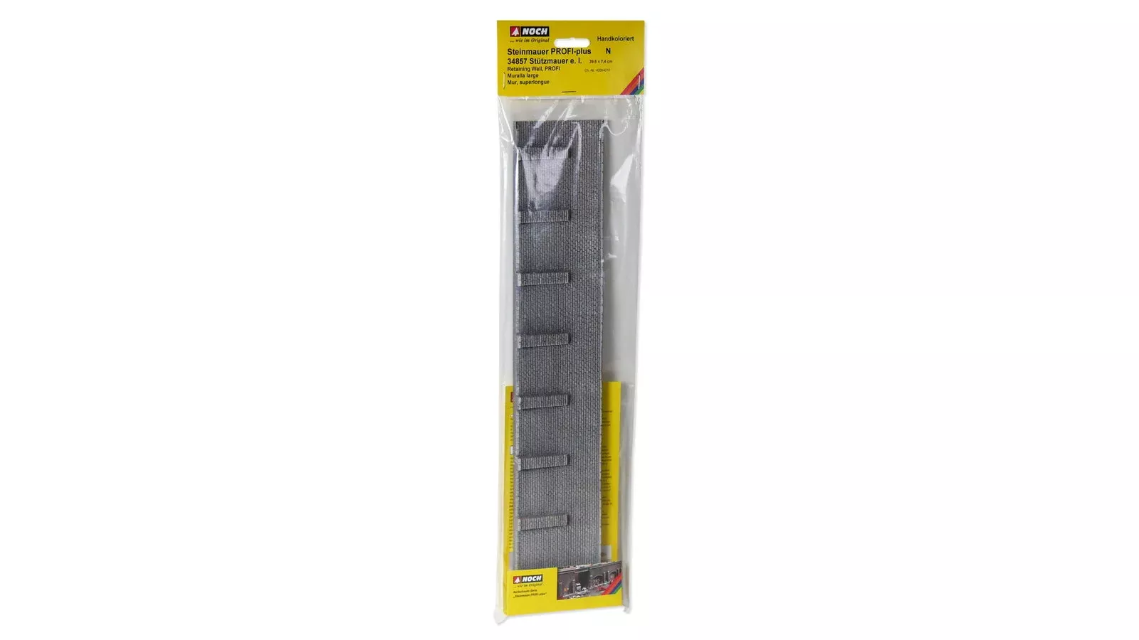 Noch 34857 N Scale Extra-Long Retaining Wall, Gray Brick