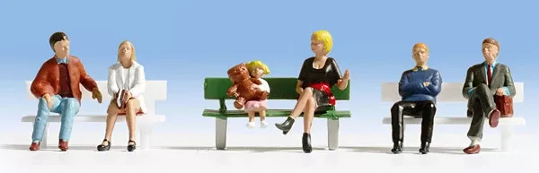 Noch 36530 N Scale Seated People Set #1, pkg(6)