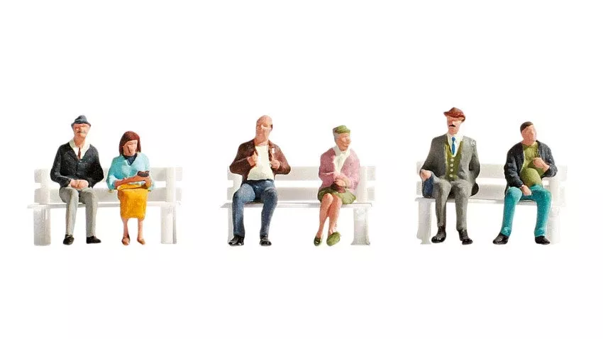 Noch 45242 TT Scale Passengers Set #2, 6 Seated Figures