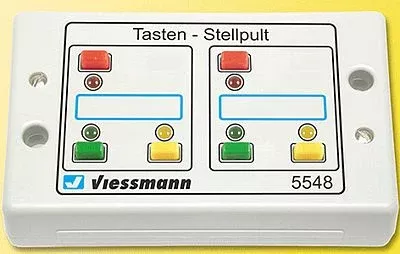 Viessmann 5548 All Scale Universal Pushbutton Panel w/Momentary Switches for Solenoid Signal/Accessory -- With Red/Yellow/Green Feedback LEDs - Controls 2 3-Aspect Signals