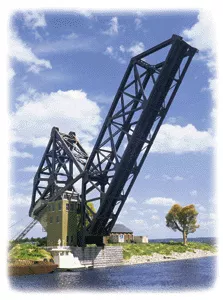 Walthers 933-3070 HO Operating Single-Track Railroad Bascule Bridge -- Kit