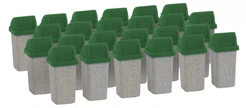 Walthers #949-4174 Modern Trash Cans (24 pcs)