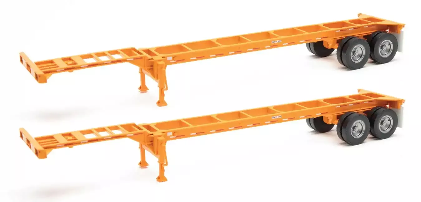 Walthers 949-4552 HO 40' Container Chassis (2-Pack) Orange